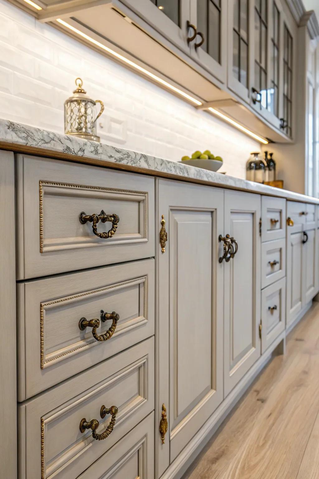 Vintage hardware brings character and nostalgia.