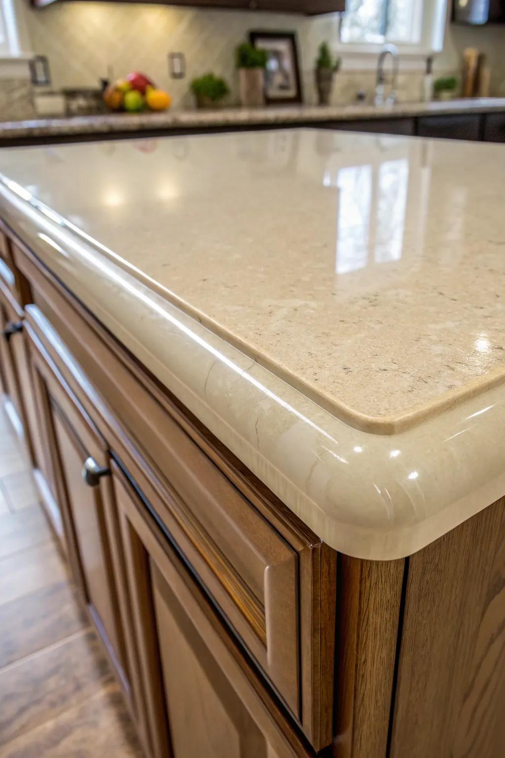Edge profiles in laminate countertops add distinctive character.