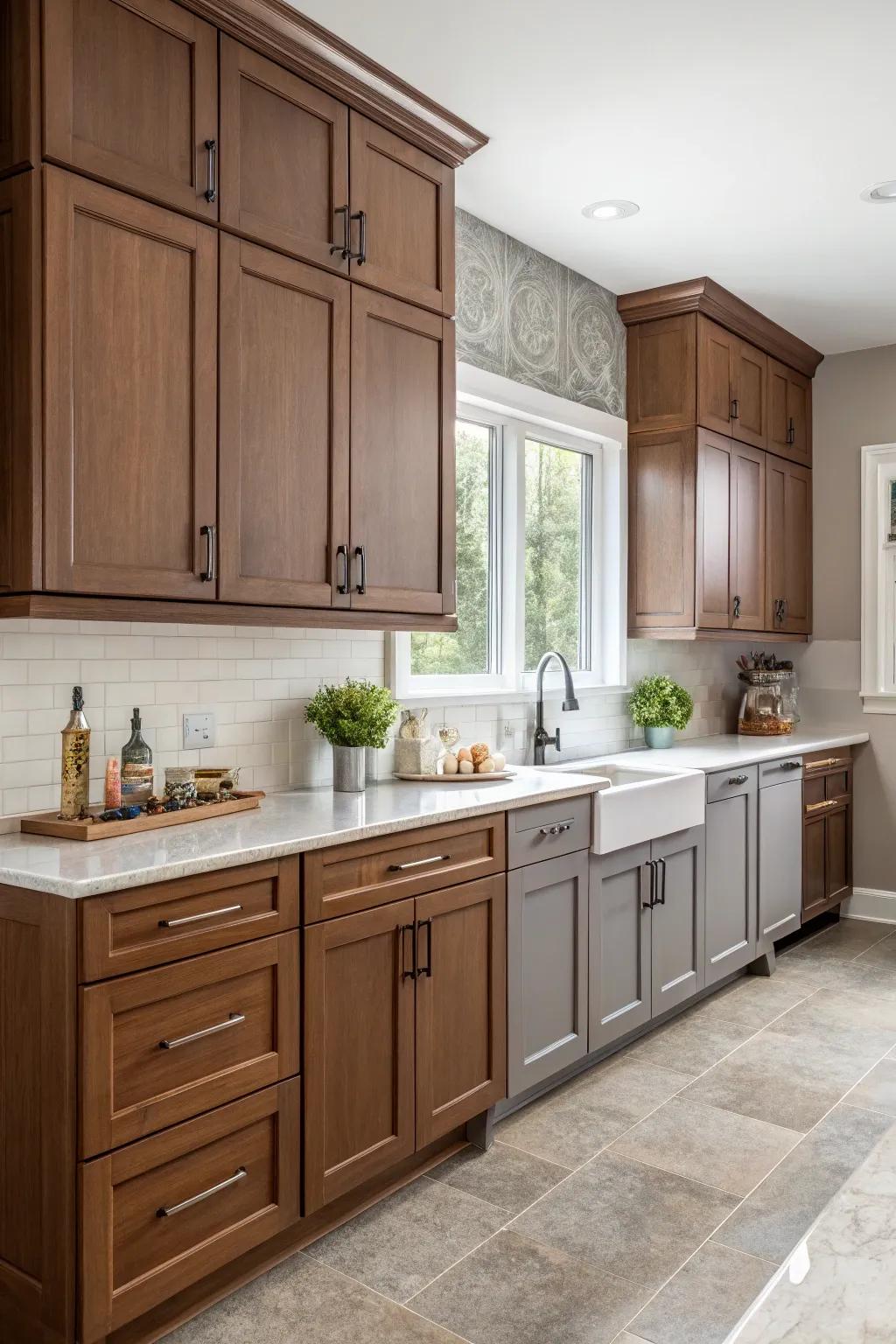 Brown and gray combinations offer a modern sophistication.