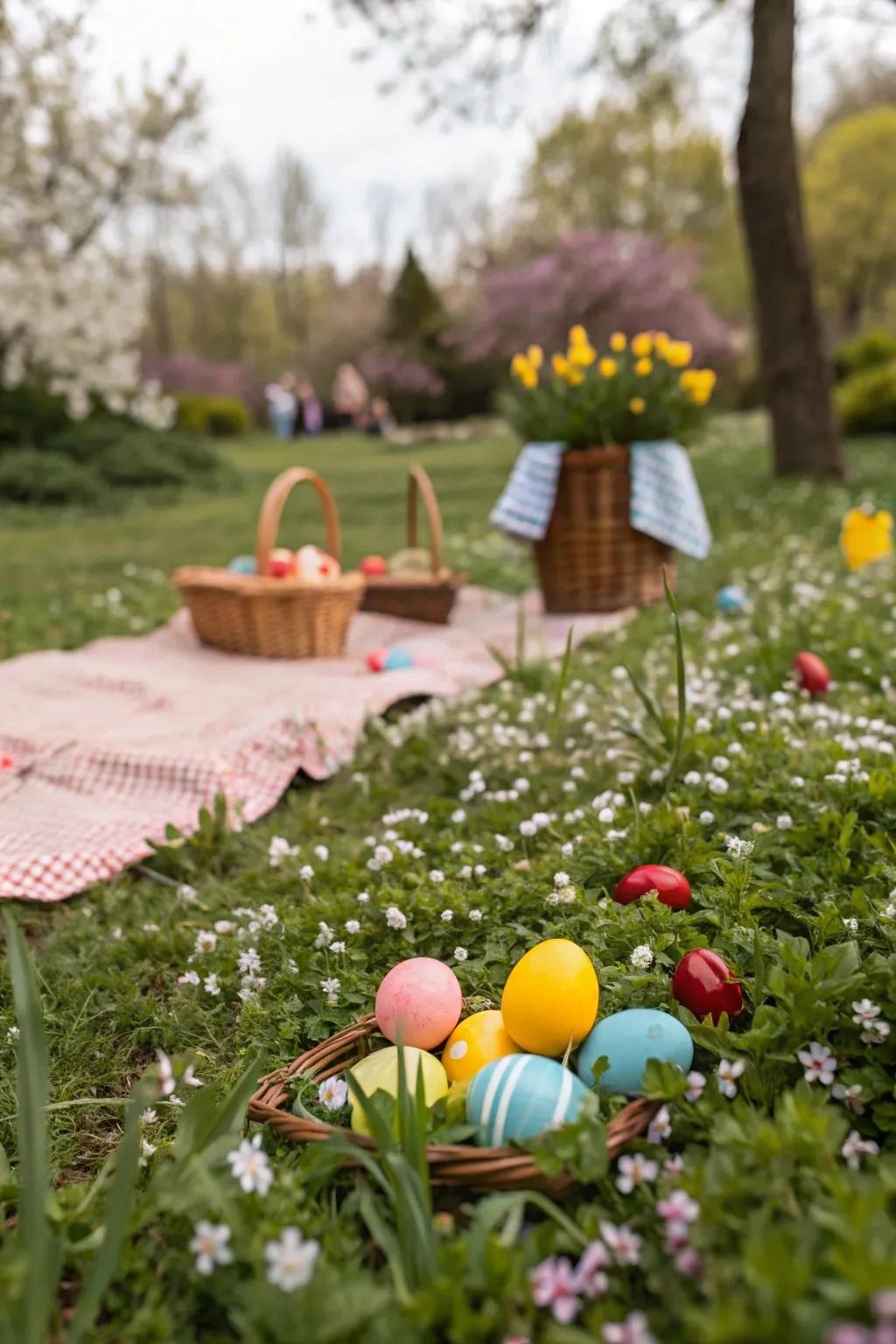 Hidden Easter eggs ready for a surprise hunt.