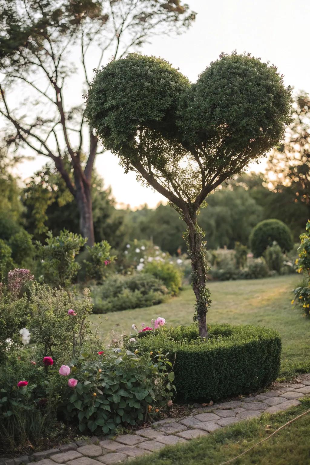 Heart-shaped bushes add a personal and loving touch to gardens.