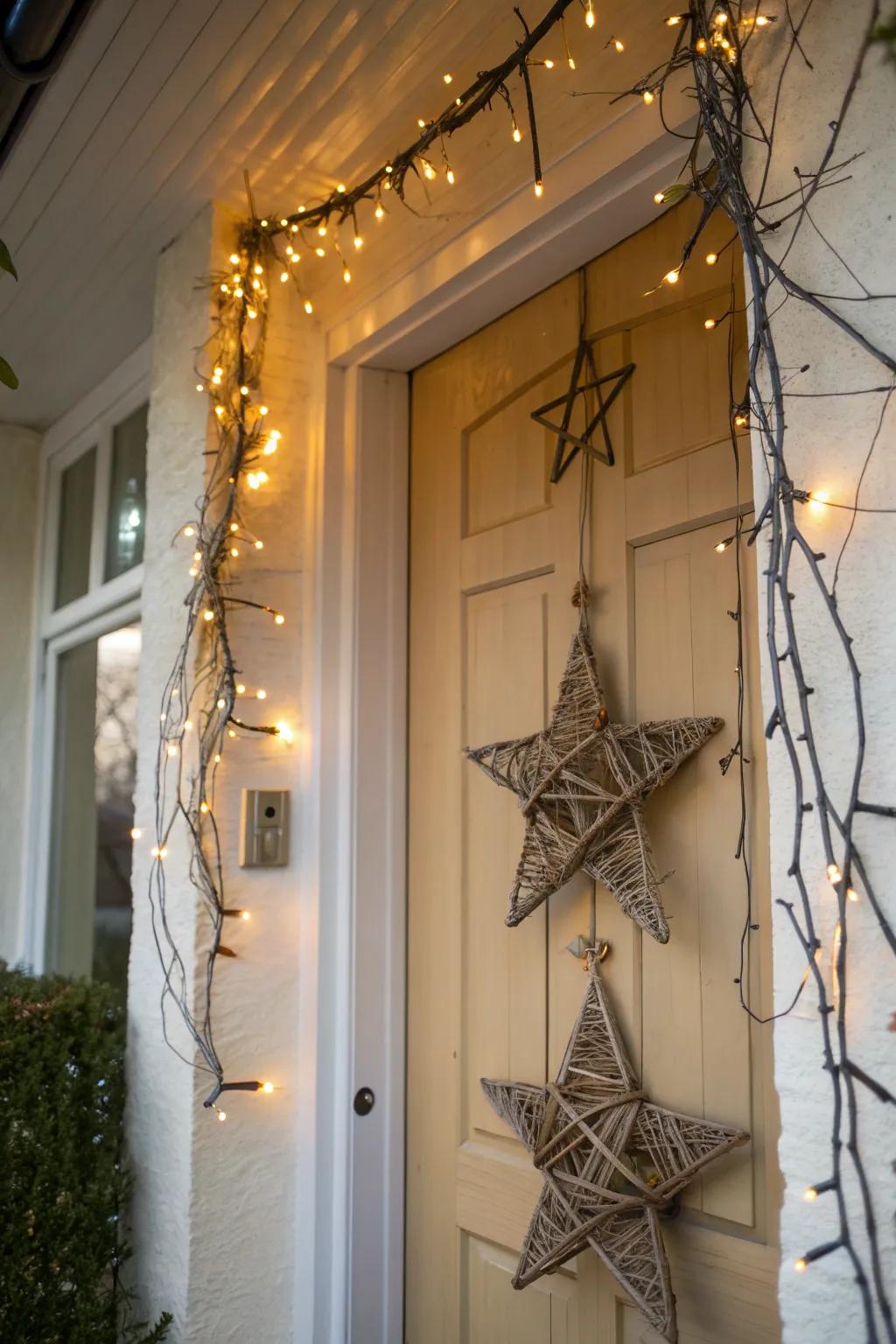 Natural Twig Stars: Craft simple yet stunning decorations from nature's bounty.
