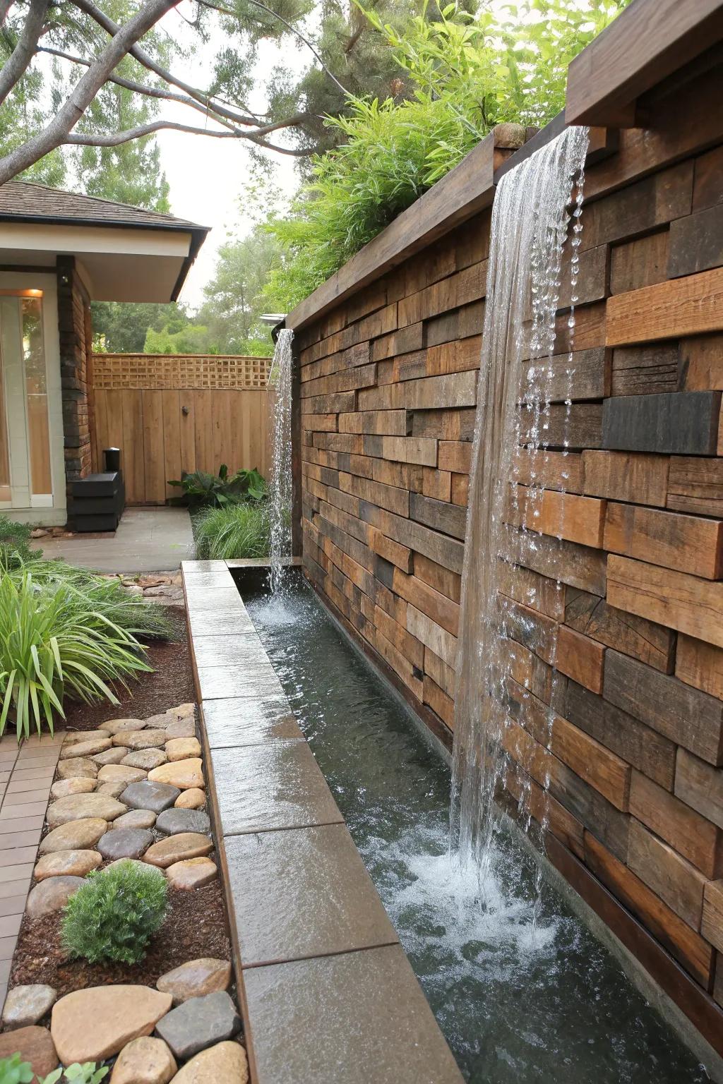 DIY waterfalls with recycled materials are both eco-friendly and stylish.