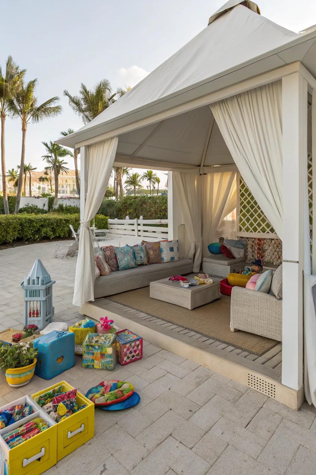 A family fun zone cabana for endless laughter and joy.