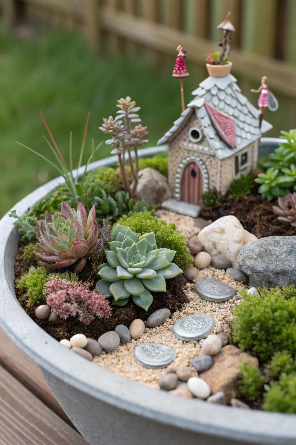 A whimsical fairy garden that delights the imagination.