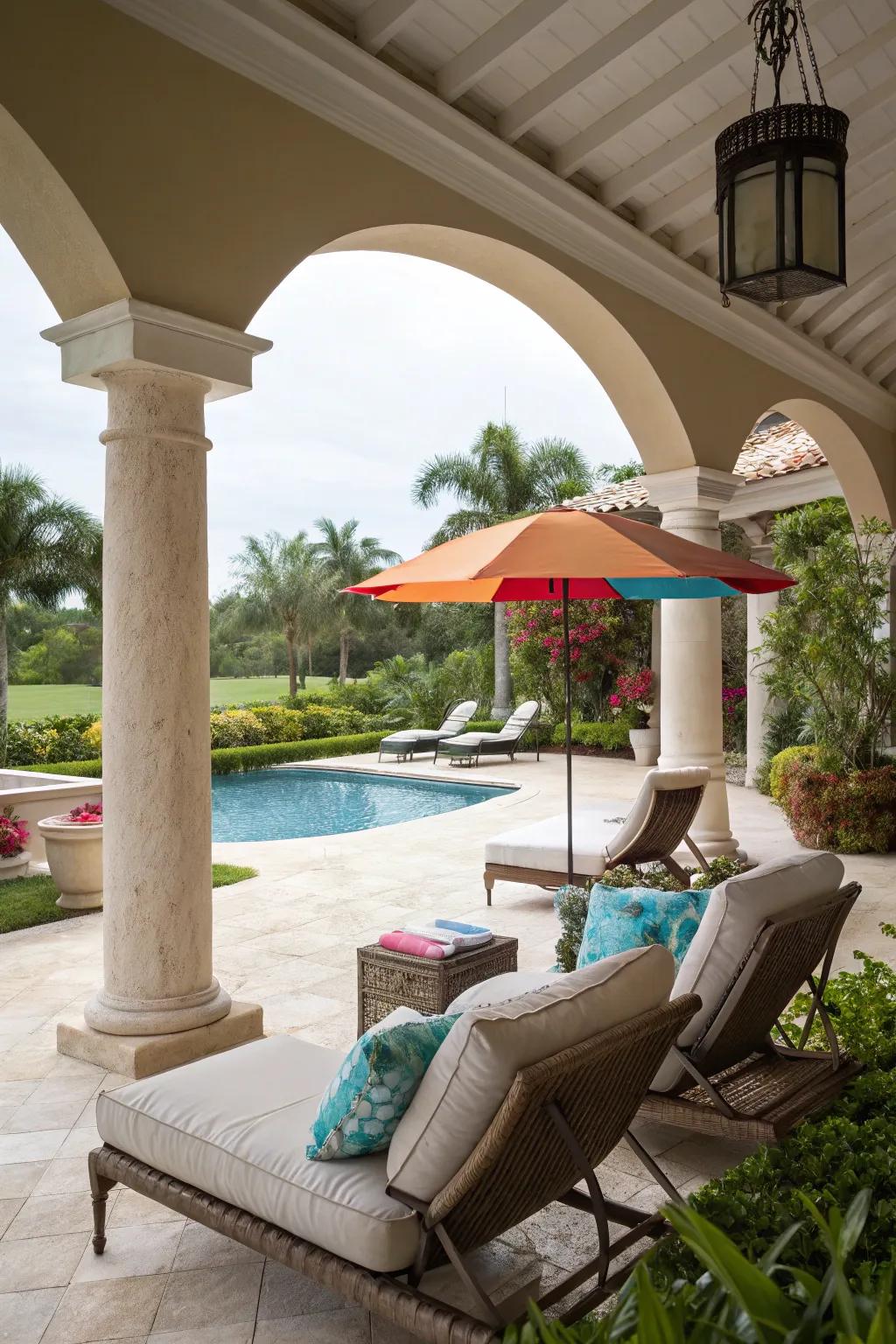 A luxurious poolside paradise for ultimate relaxation.