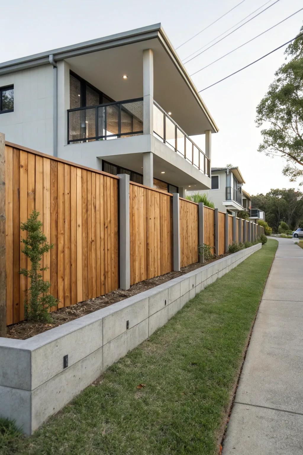 Wood and concrete for a modern edge.