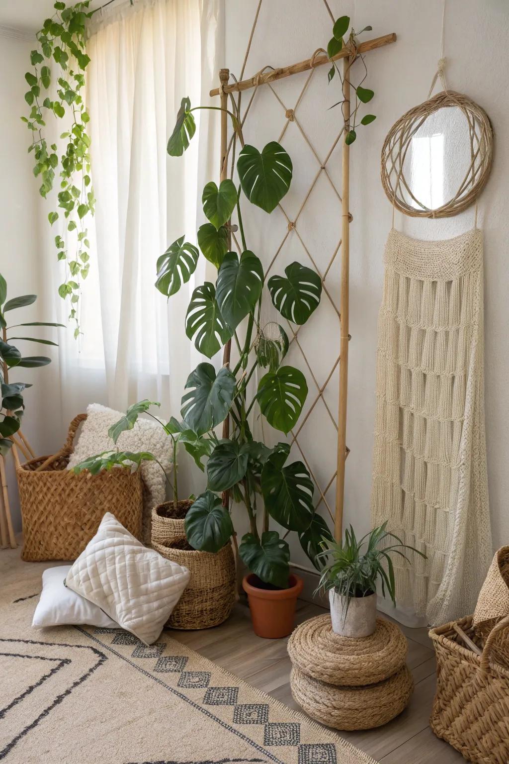 Twine trellises offer budget-friendly customization.
