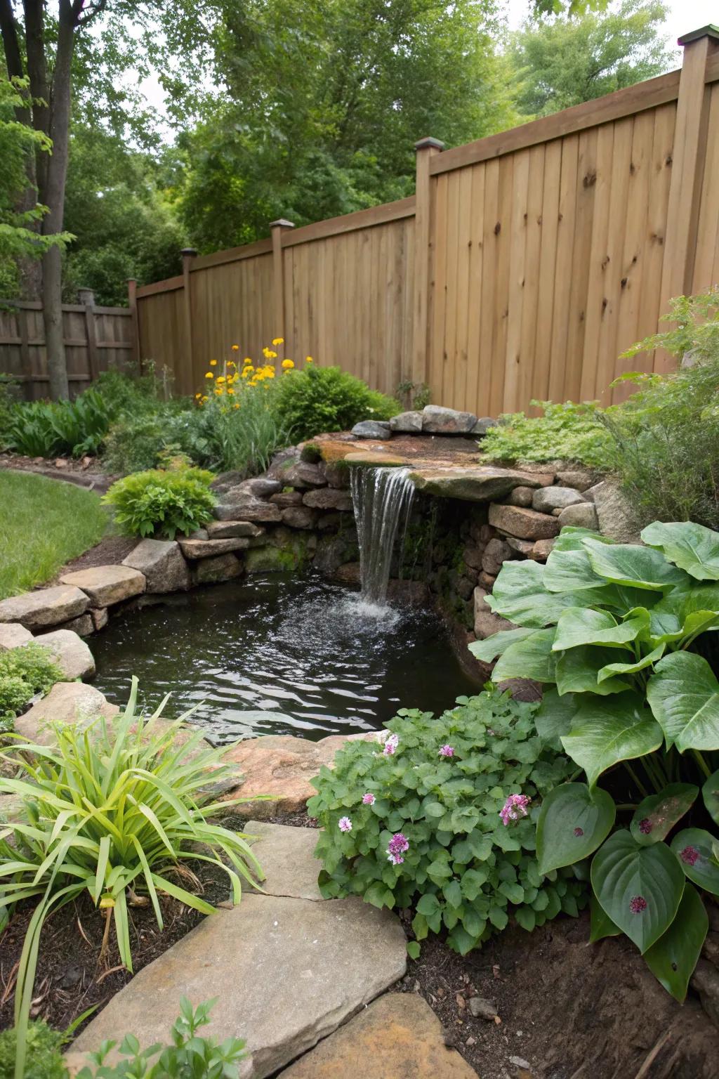 A small yet striking waterfall for limited spaces.