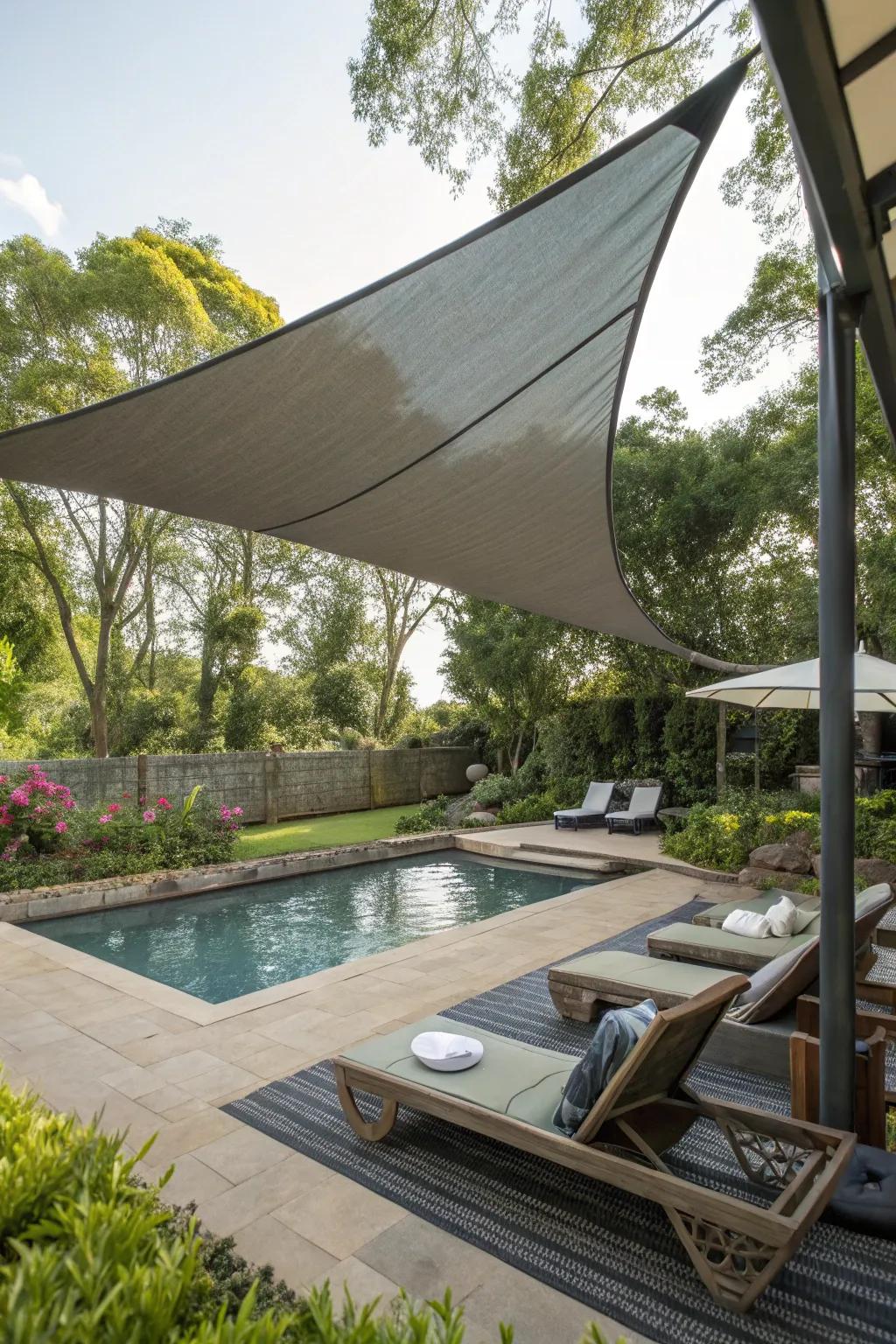 Relax in a shaded spa oasis.