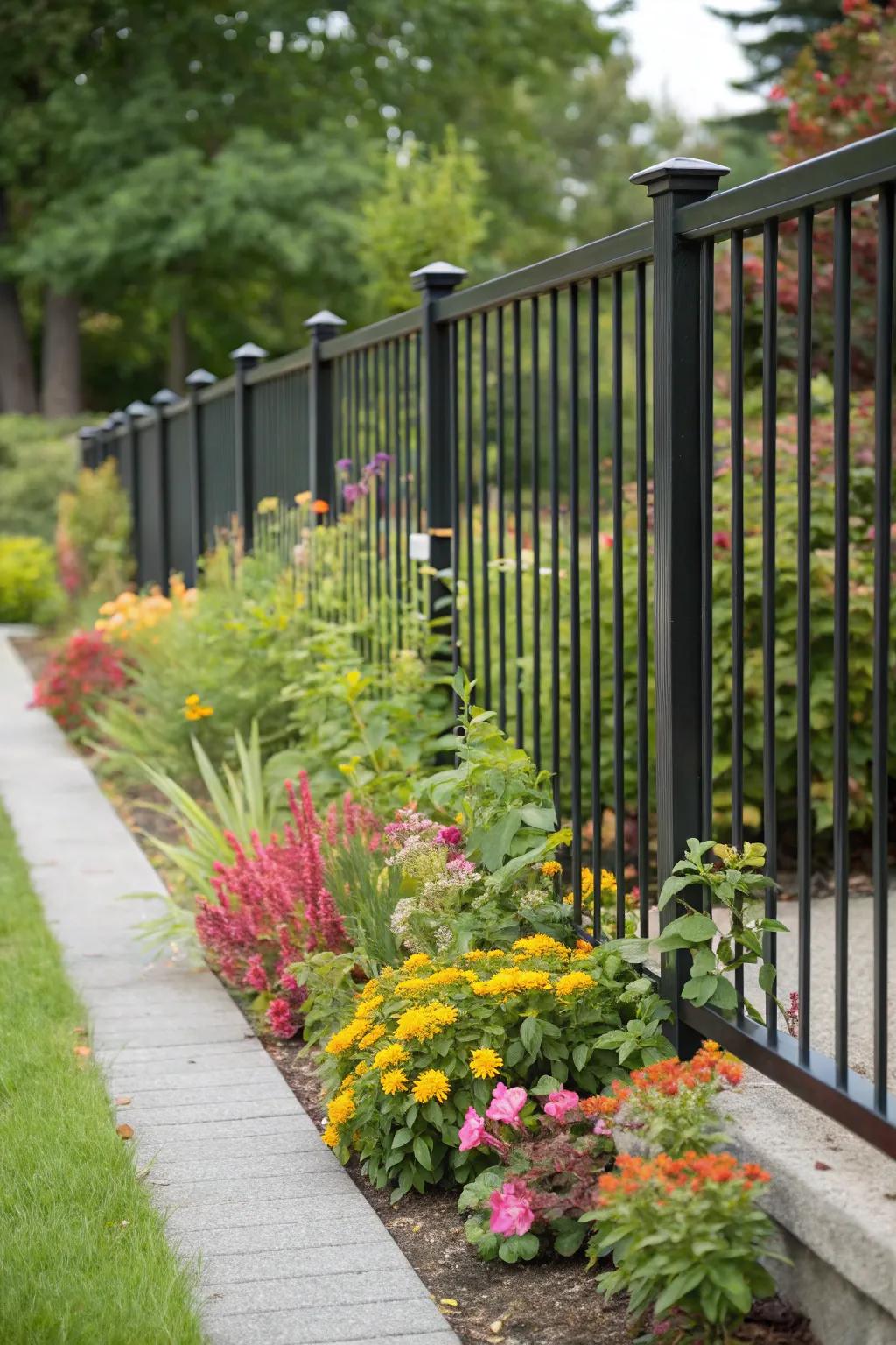 Keep things simple and elegant with a flat-top aluminum fence.