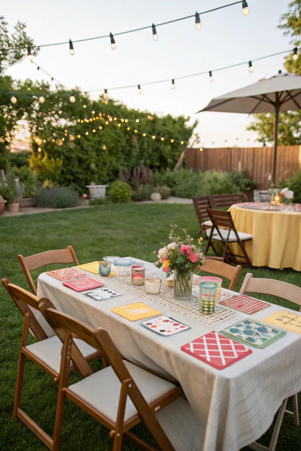 Interactive game stations offer fun and engagement for guests.