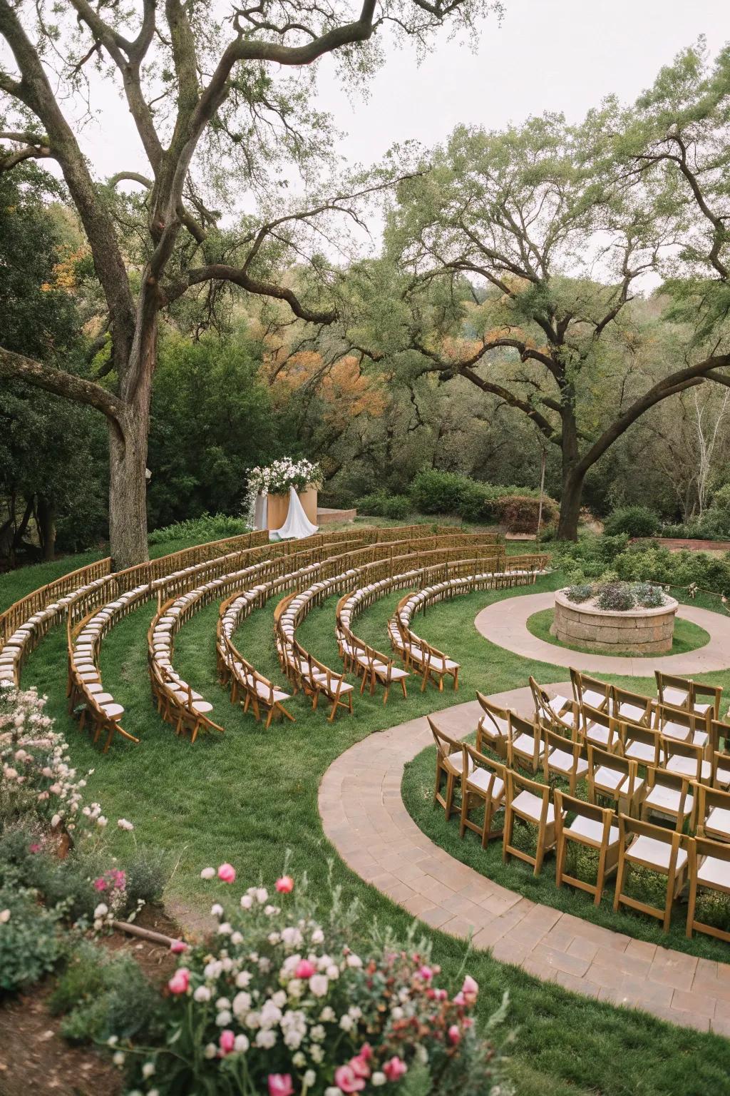 A swirly loop setup is whimsical and perfect for a romantic atmosphere.