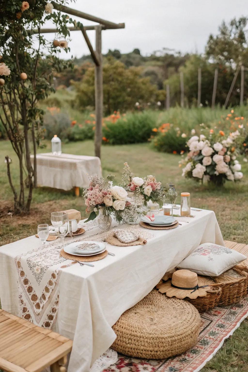 Earthy tones create a seamless blend with the outdoor setting.