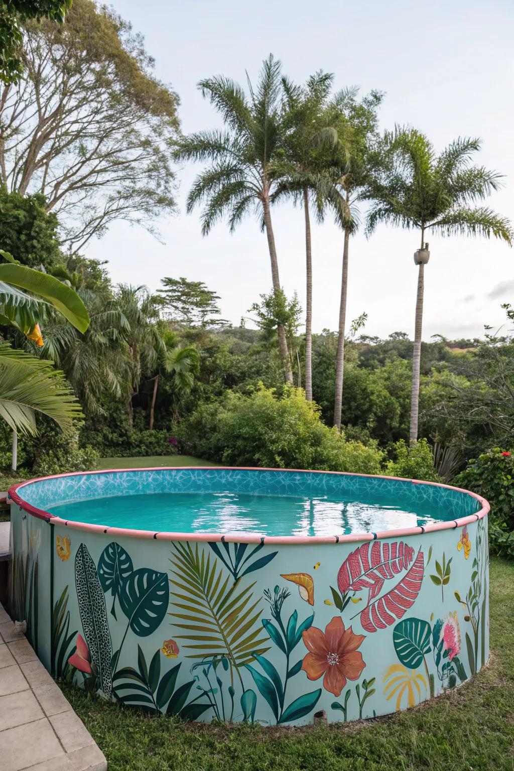 Tropical motifs transform your pool into an exotic retreat.