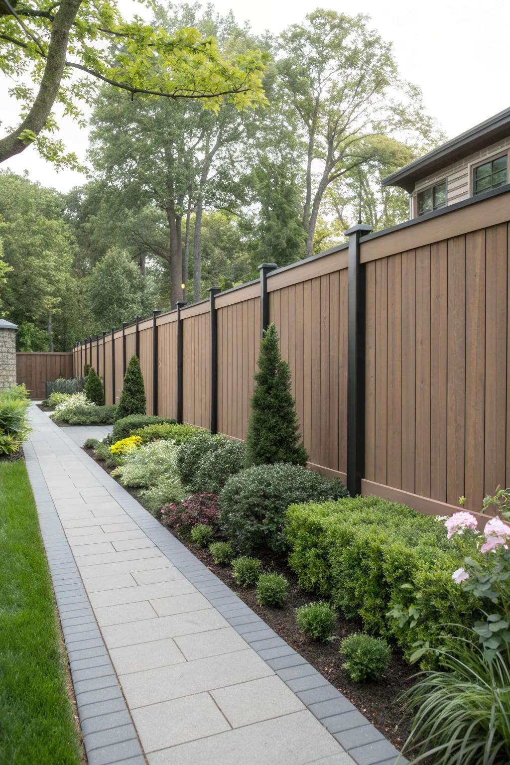 Composite fences offer a sustainable, low-maintenance alternative.