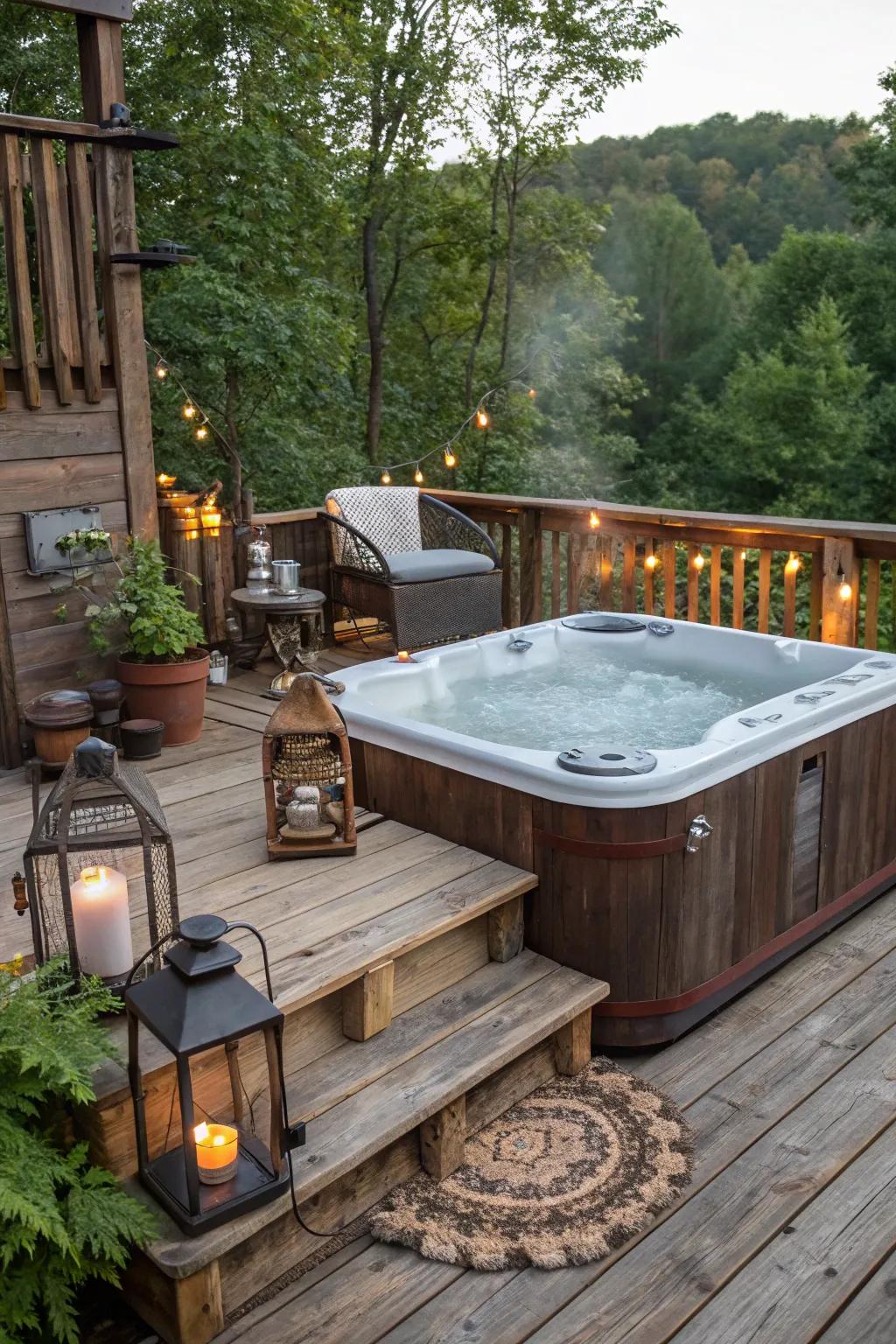 A rustic style creates a cozy, cabin-like atmosphere.