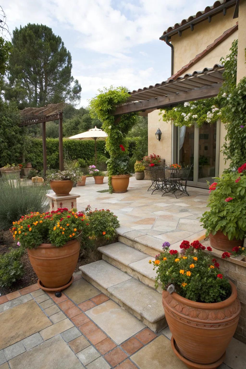 A themed patio transports you to a different place and time.