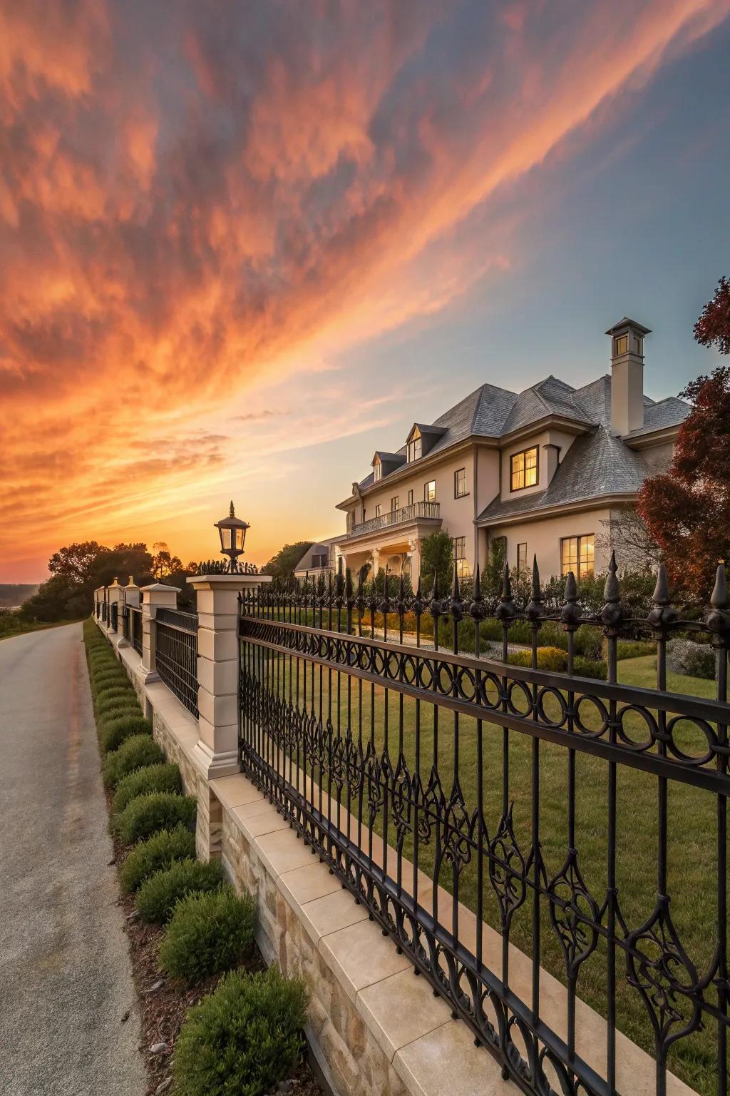 Metal fences add elegance and security to any large property.