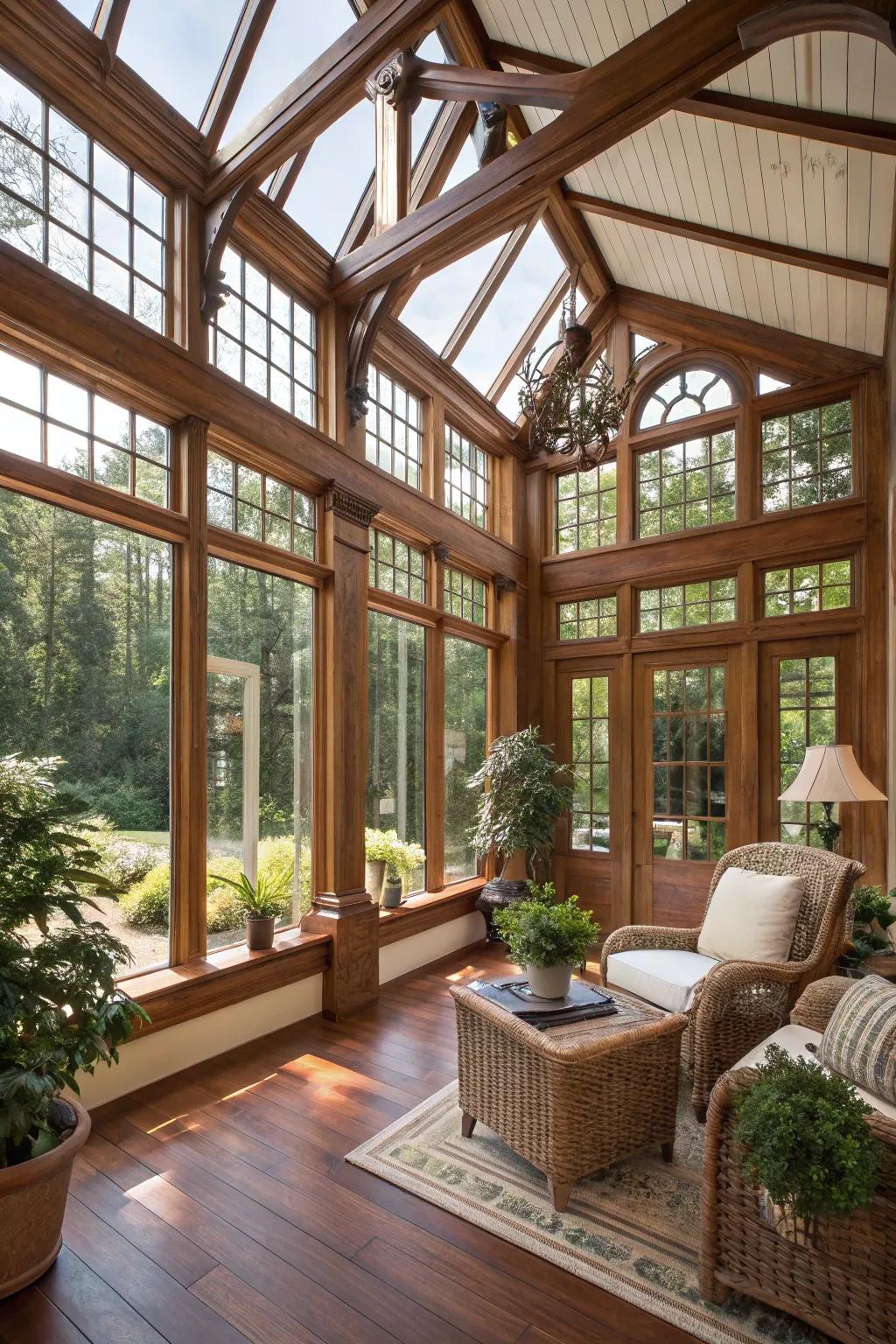 A sunroom that blends perfectly with the home's architecture.