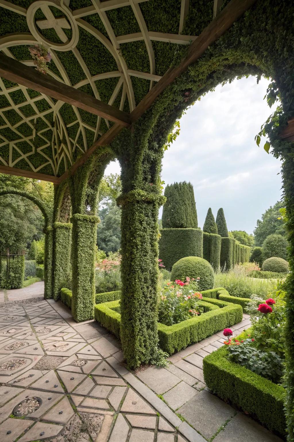 Topiary can create intimate garden rooms with lush walls.