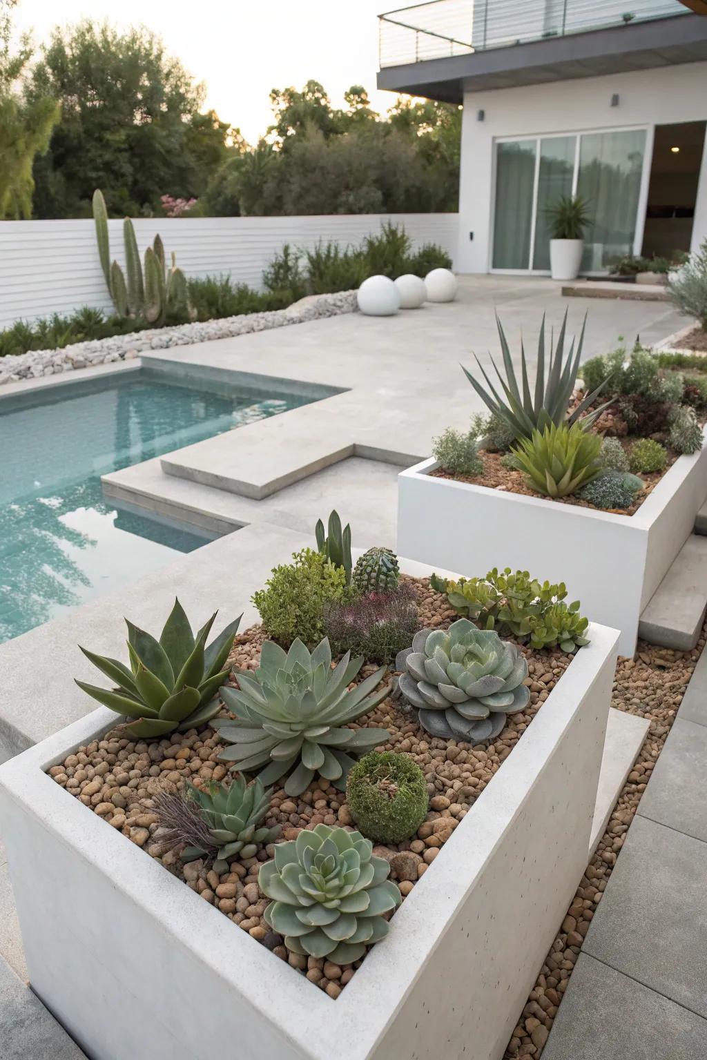 Chic succulents offering a modern touch with minimal care.