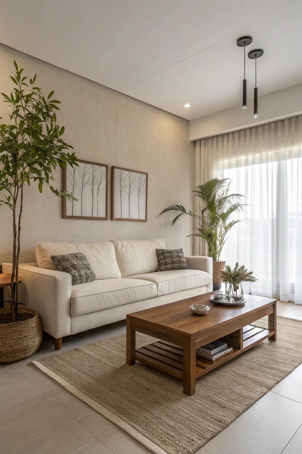 Minimalism accentuates tranquility and order.