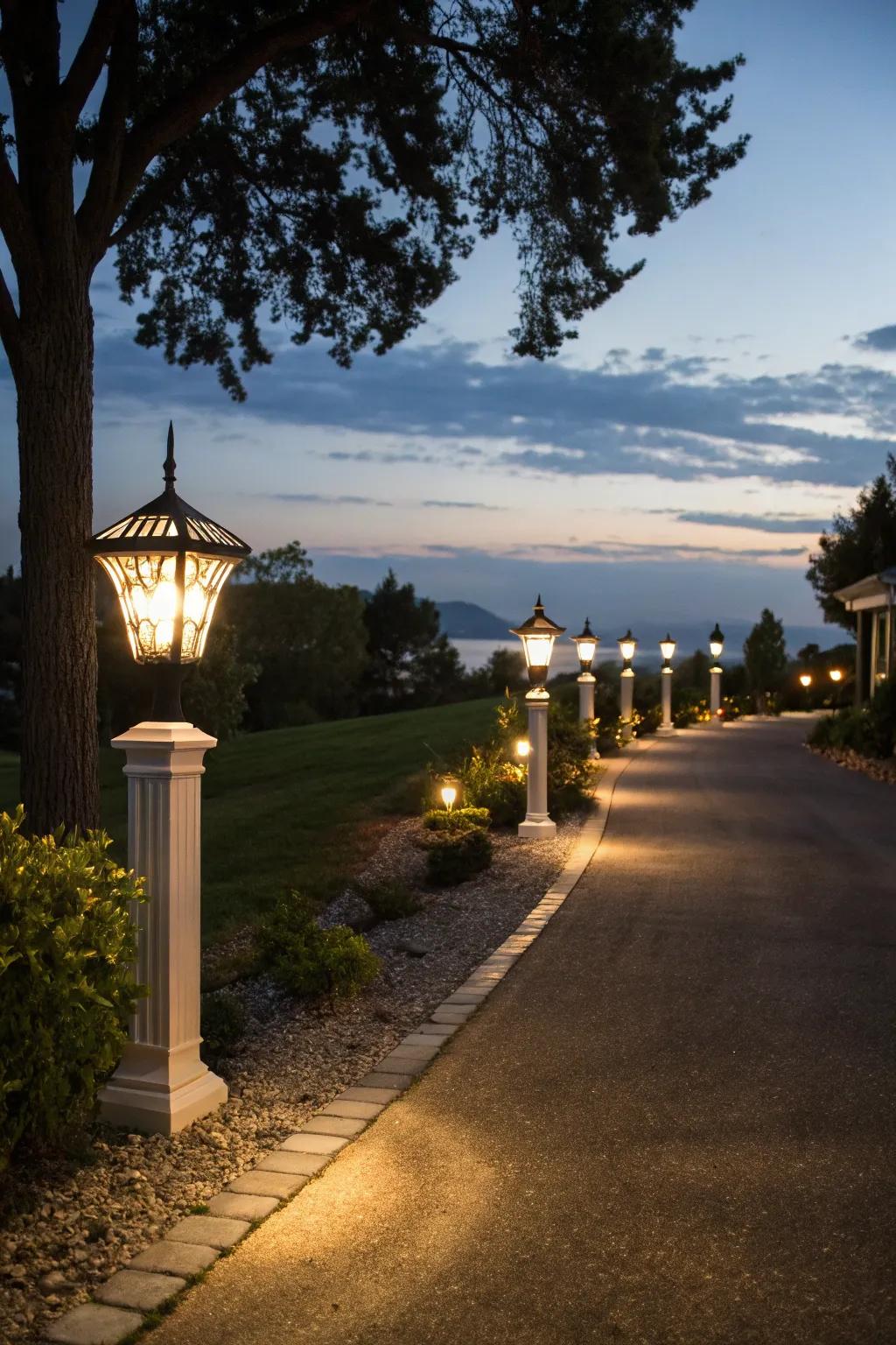 Make an entrance with grand post lighting.