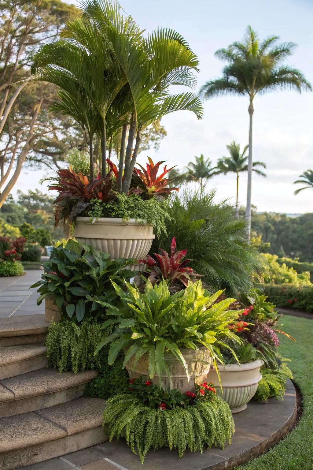 Layered plantings create depth and dynamism.