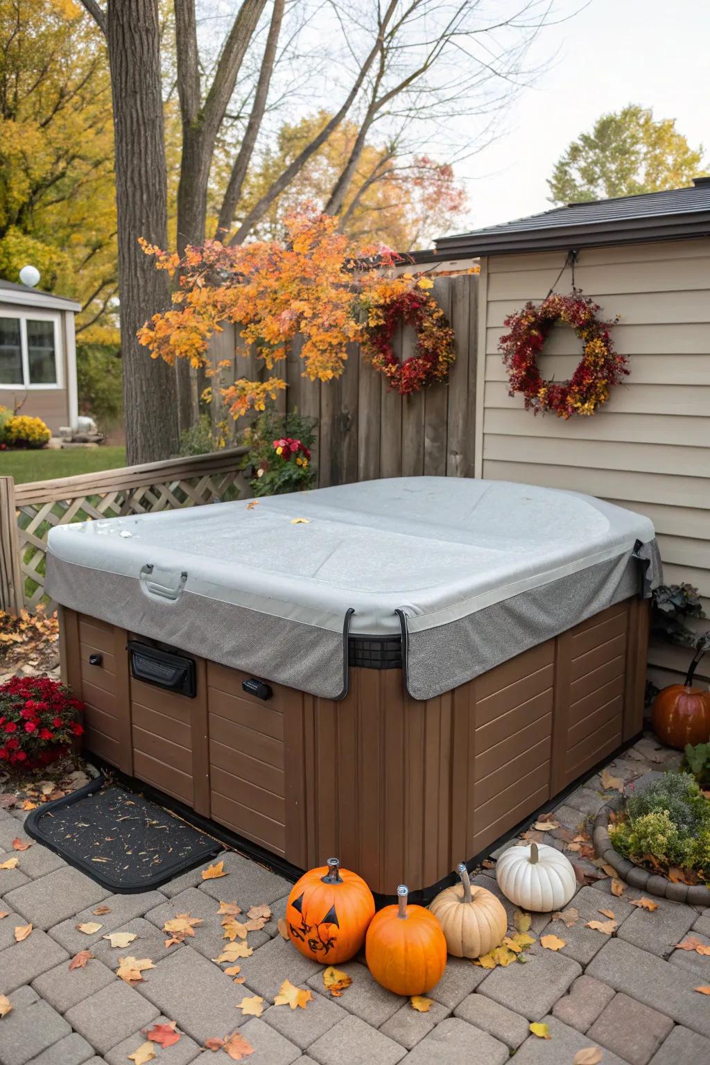 Enjoy your hot tub all year with a multi-season cover.