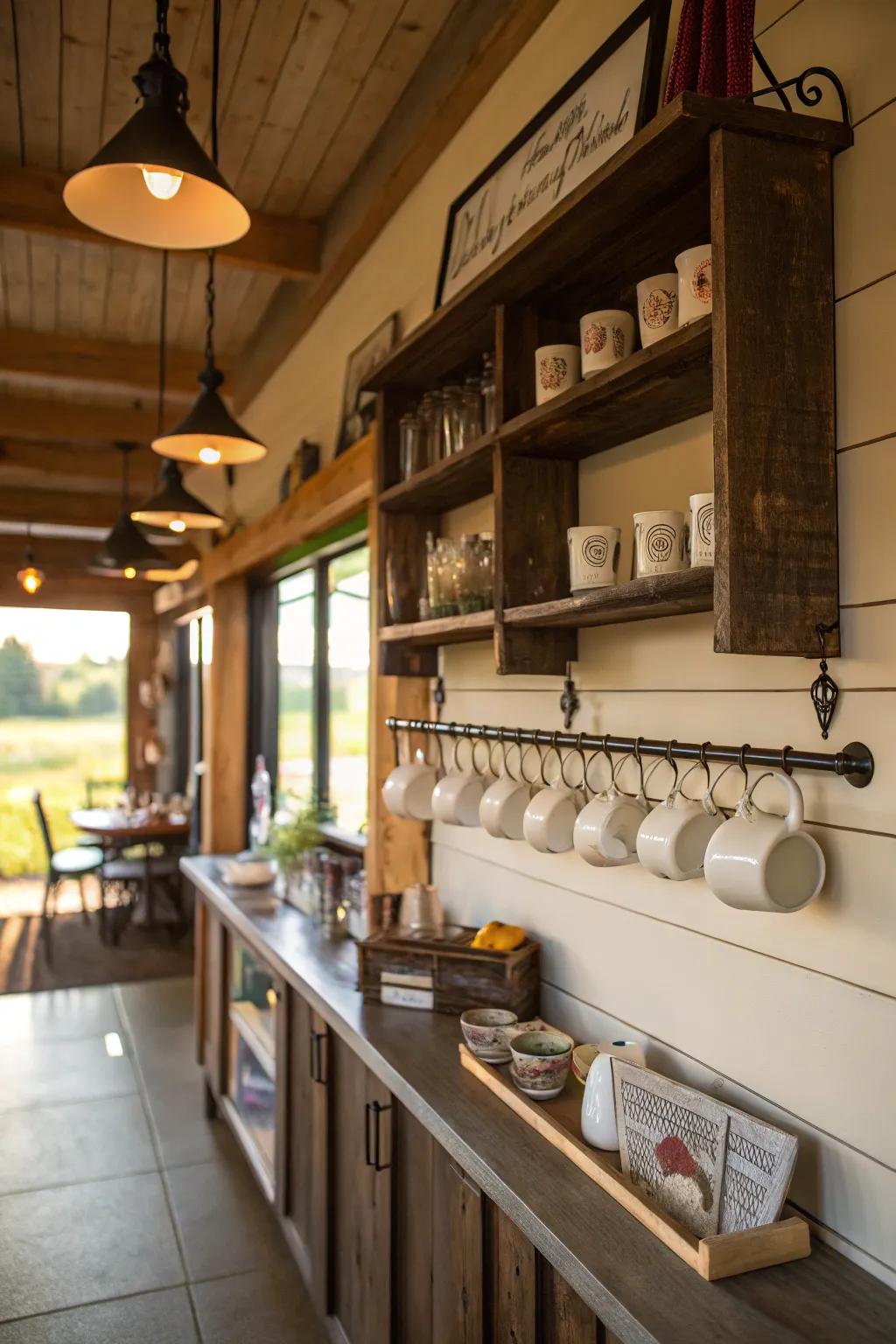 Space-saving solutions with wall hooks.