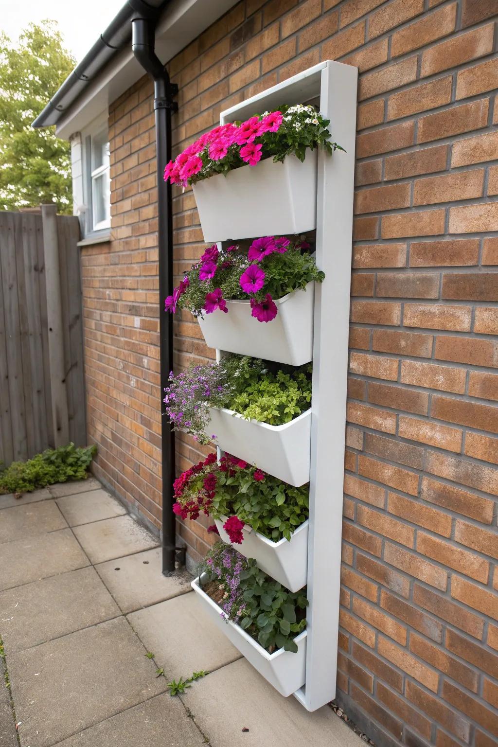 Maximize space with a vibrant vertical wall planter.