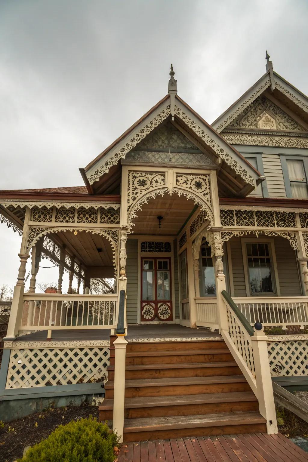 Architectural details add unique character to this porch.