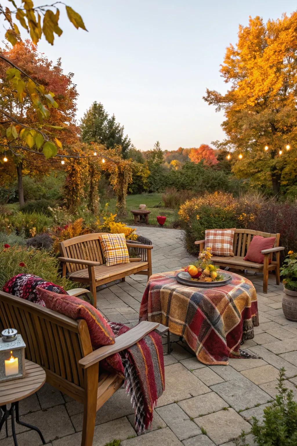 Relax and unwind in this snug garden corner.