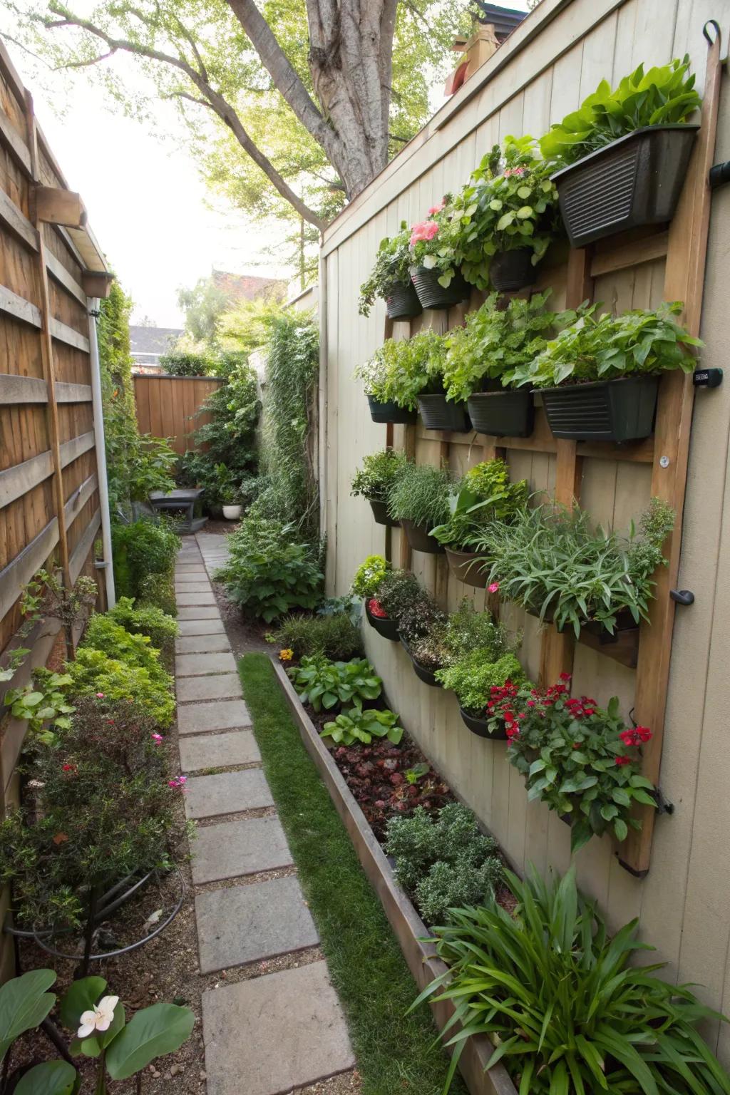 Vertical gardens make the most of limited space.