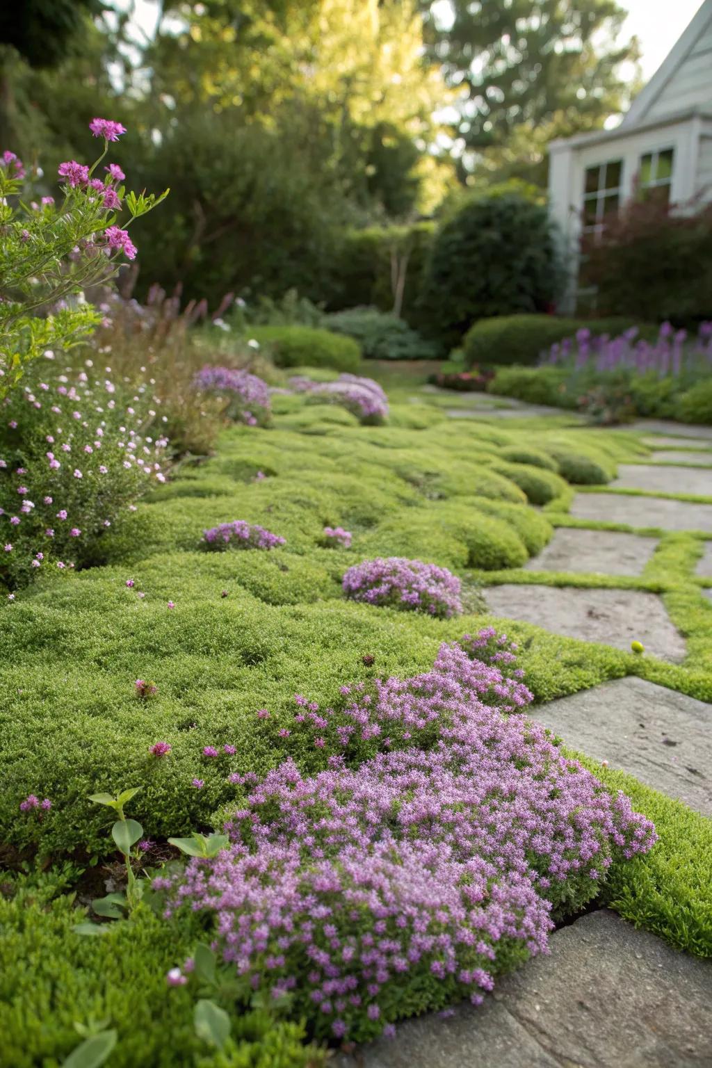 Ground covers are a smart alternative to grass in difficult-to-mow areas.