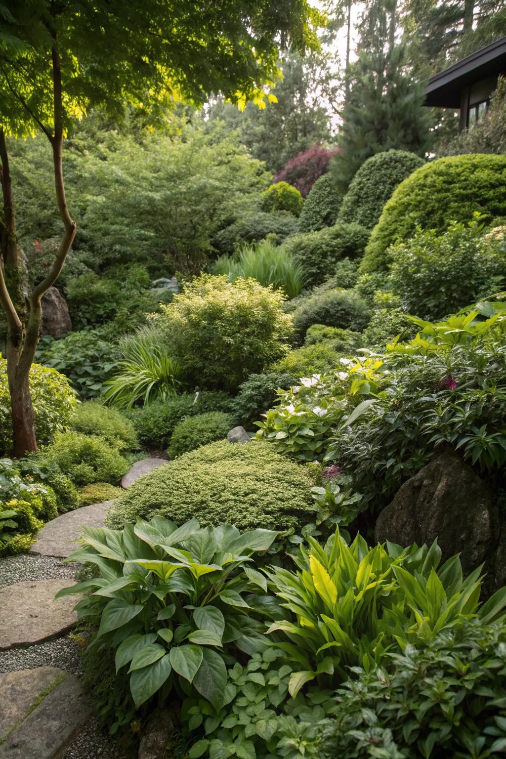 A small garden bursting with lush greenery for a vibrant atmosphere.