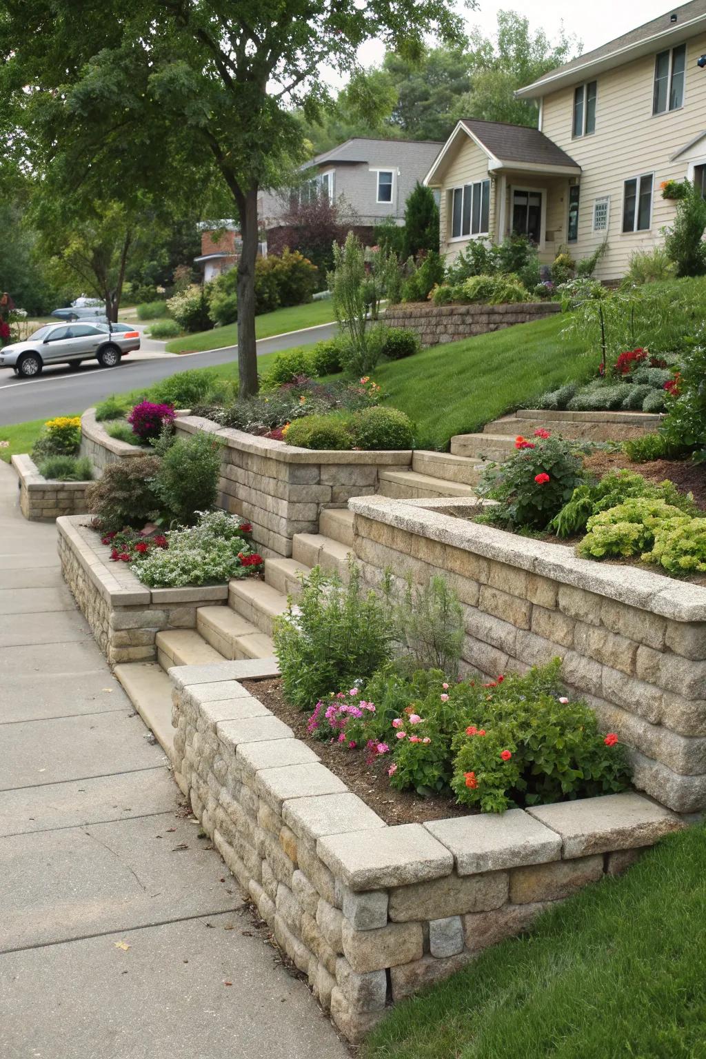 Retaining walls that add structure and beauty to your landscape.
