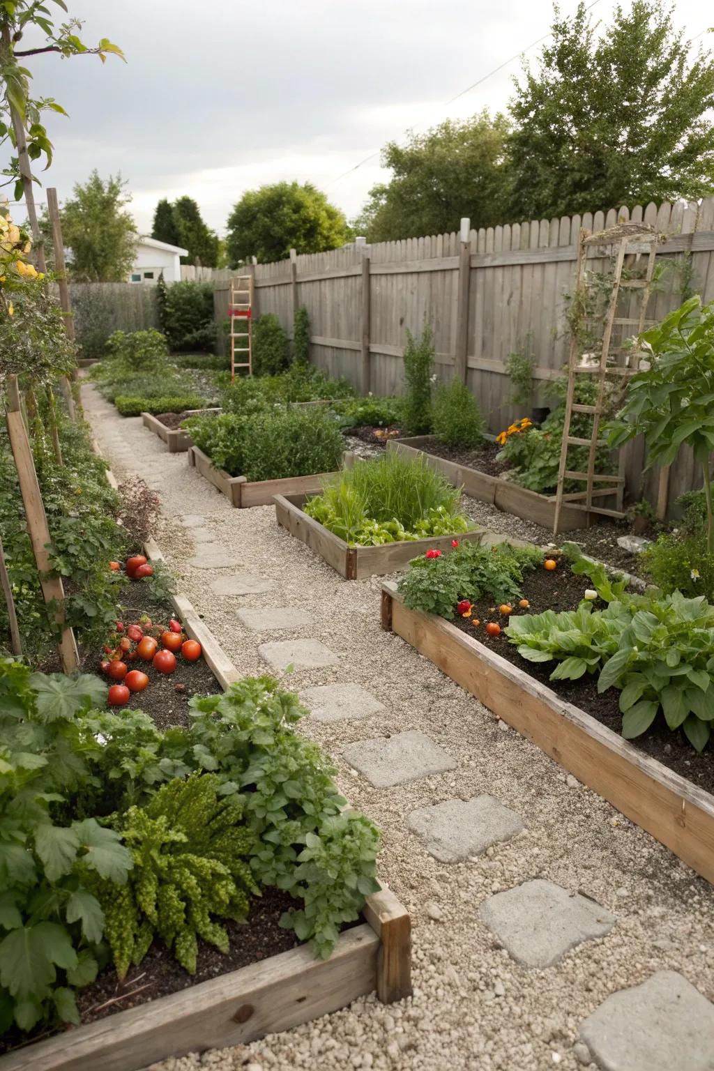 Charming pathways provide easy access to your garden.