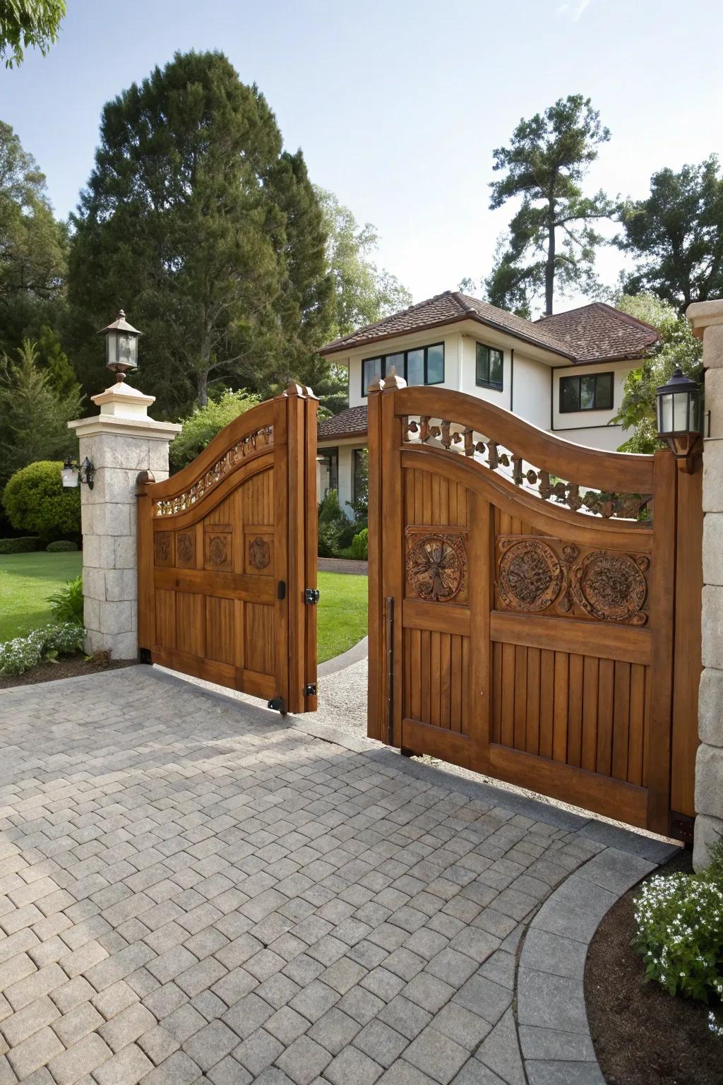 Double gates make a grand statement at any property entrance.