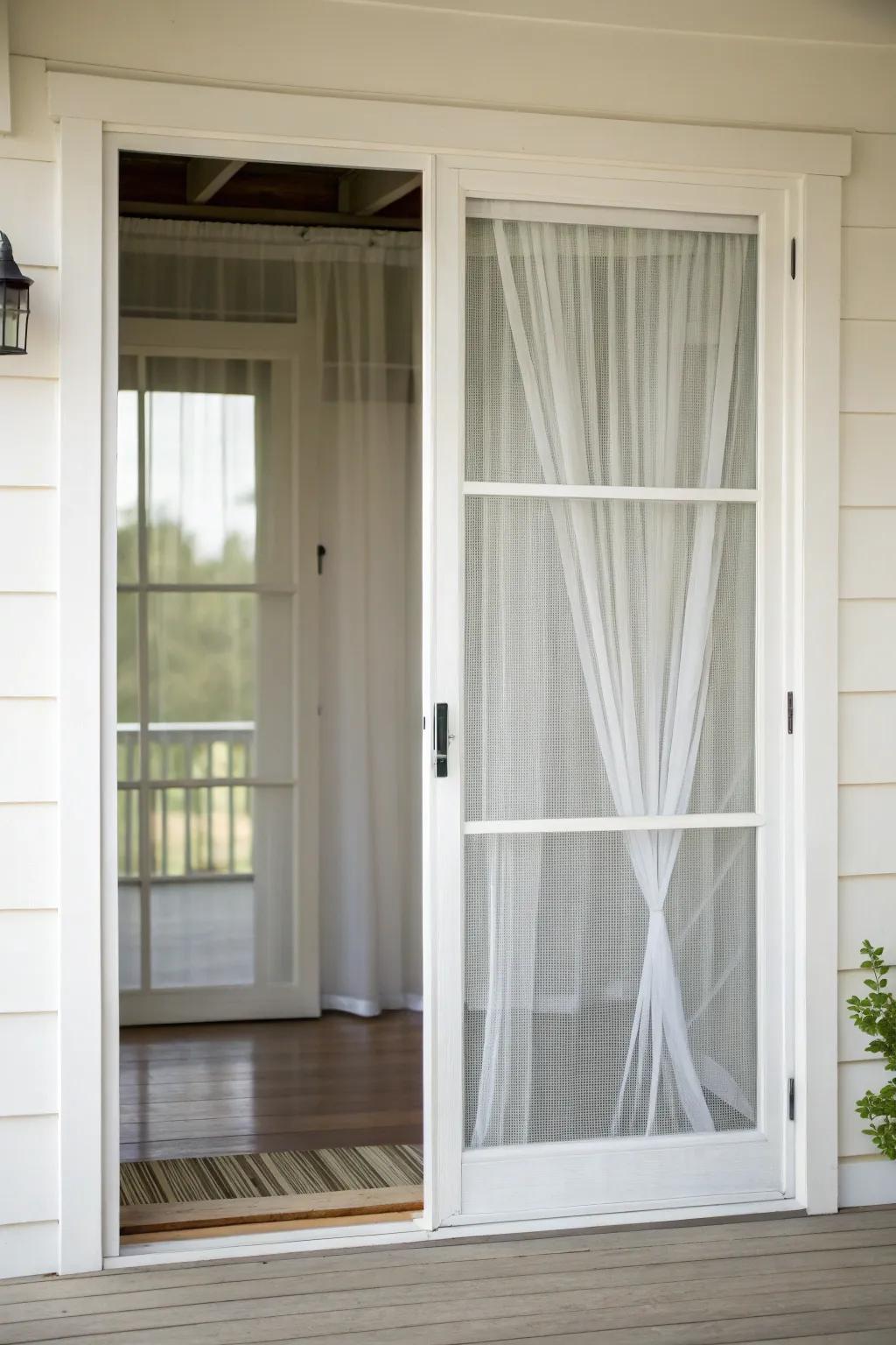 Minimalist screen doors offer a sleek, understated aesthetic.