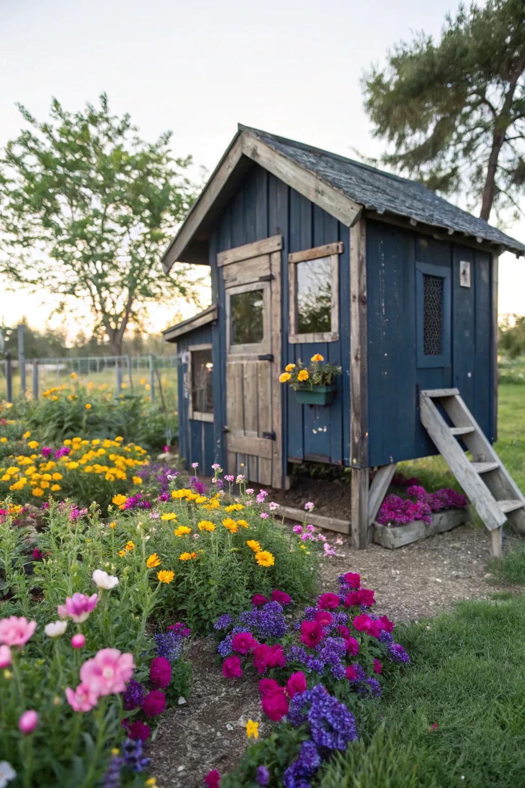 Dark blue adds elegance and sophistication to your outdoor space.
