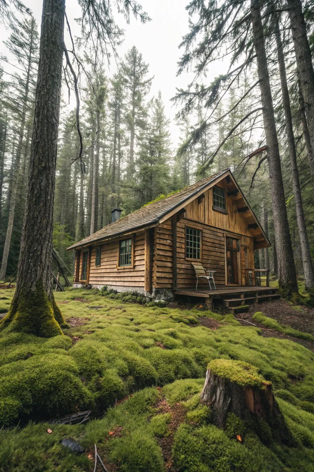 Reclaimed wood siding brings history and warmth to any cabin.