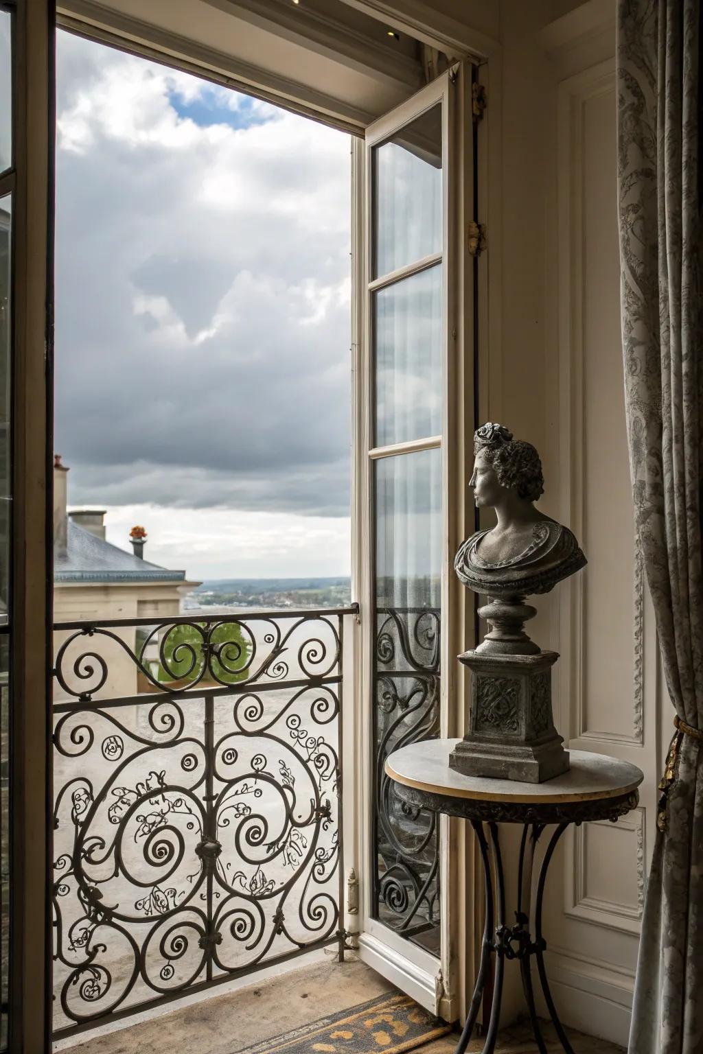 Sculptural elements add a touch of art and elegance to your balcony.