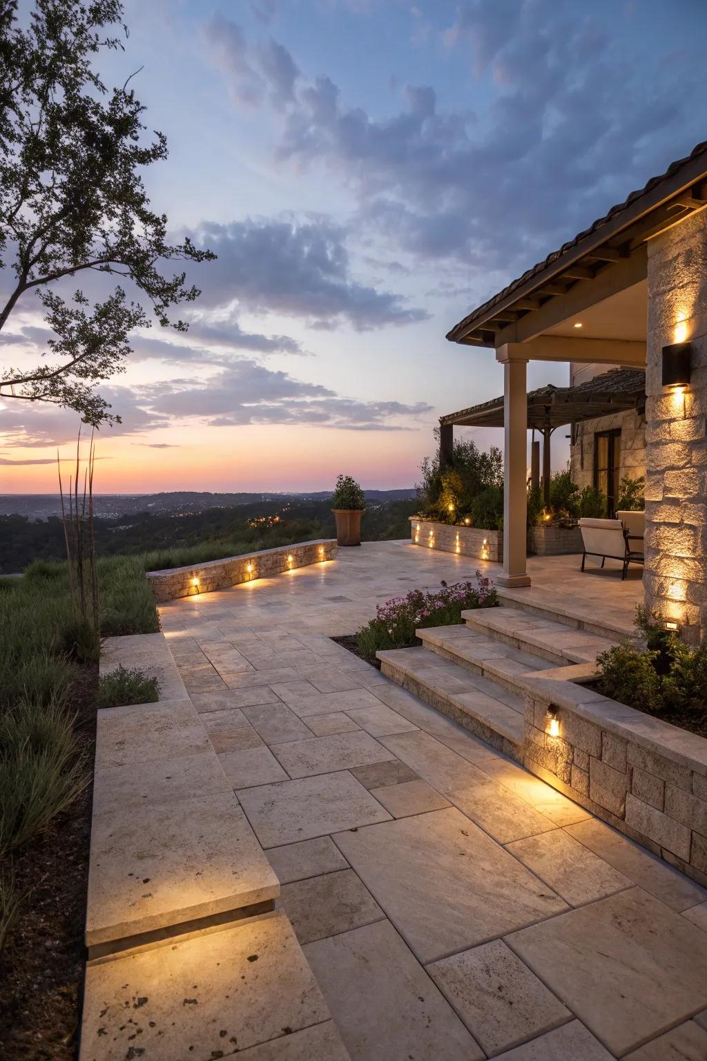 Illuminate your travertine with enchanting lights.