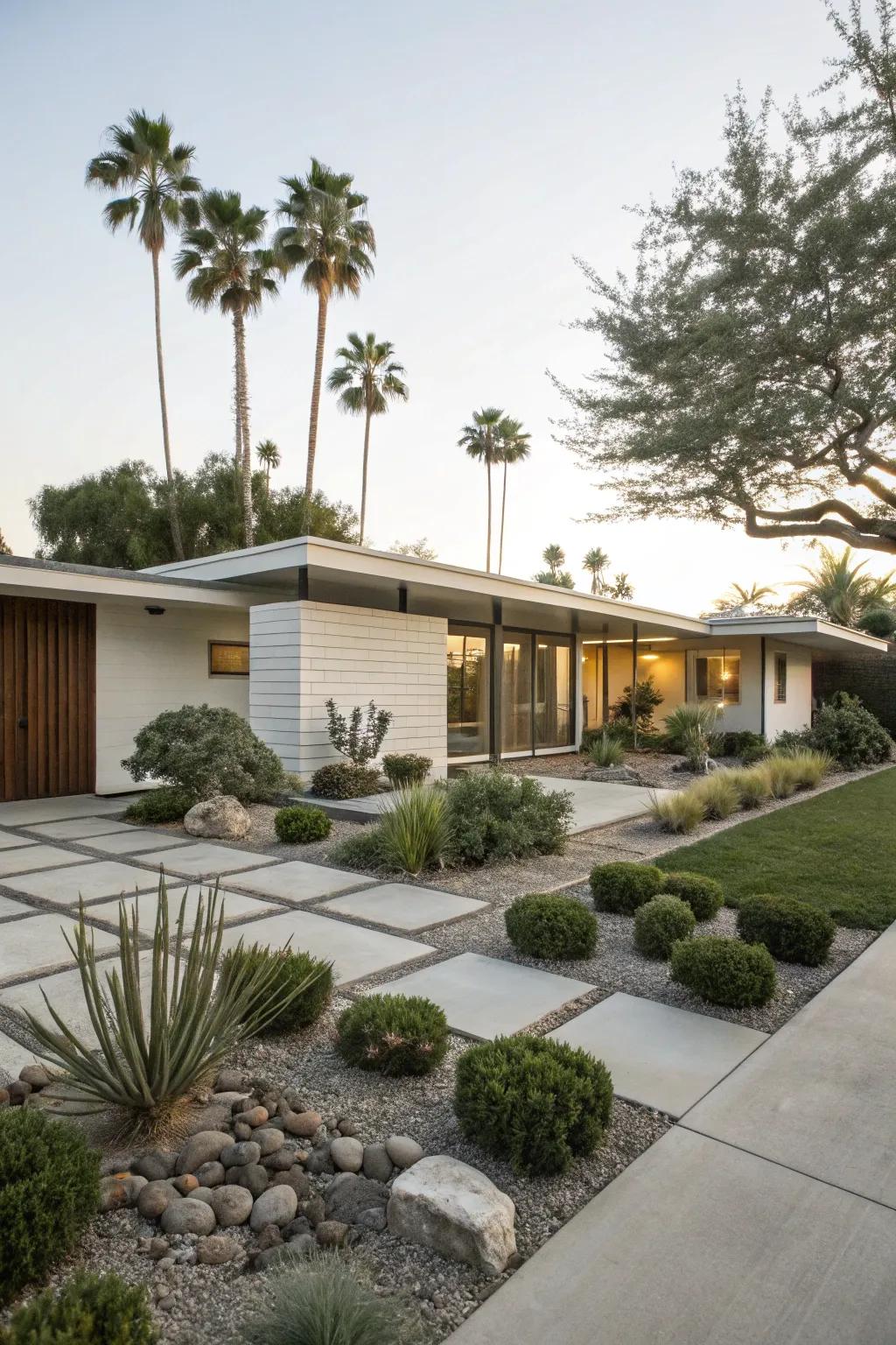 Let minimalist landscaping highlight your home's architecture.