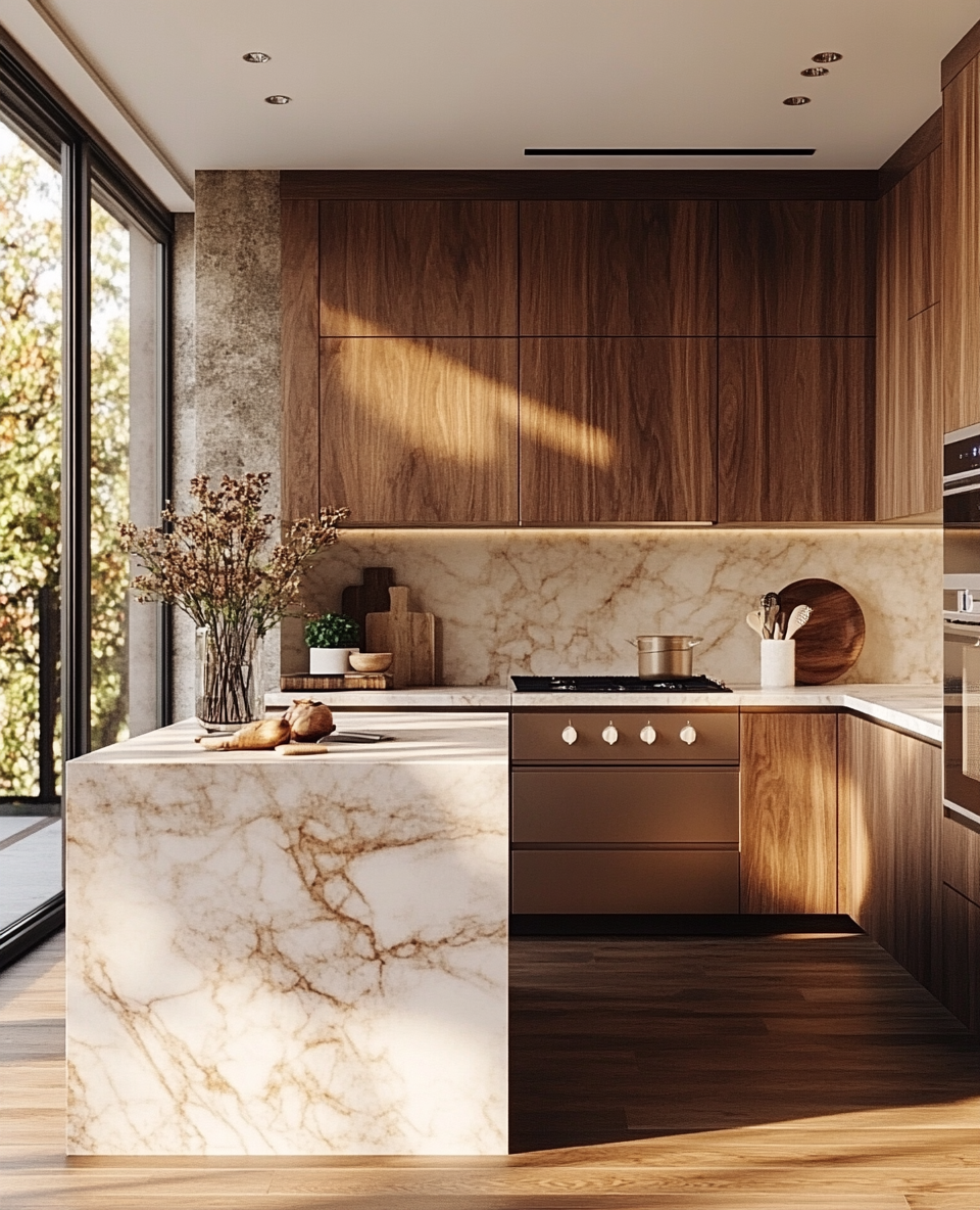 29 Modern Walnut Kitchen Cabinet Ideas