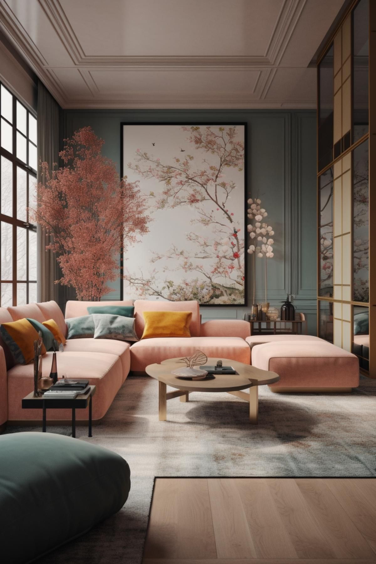 47 Japandi Living Rooms with a Colorful Twist (Concept Interiors)