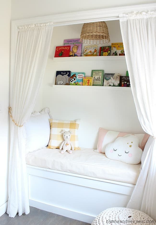 Closet Reading Nook for a Little Girl