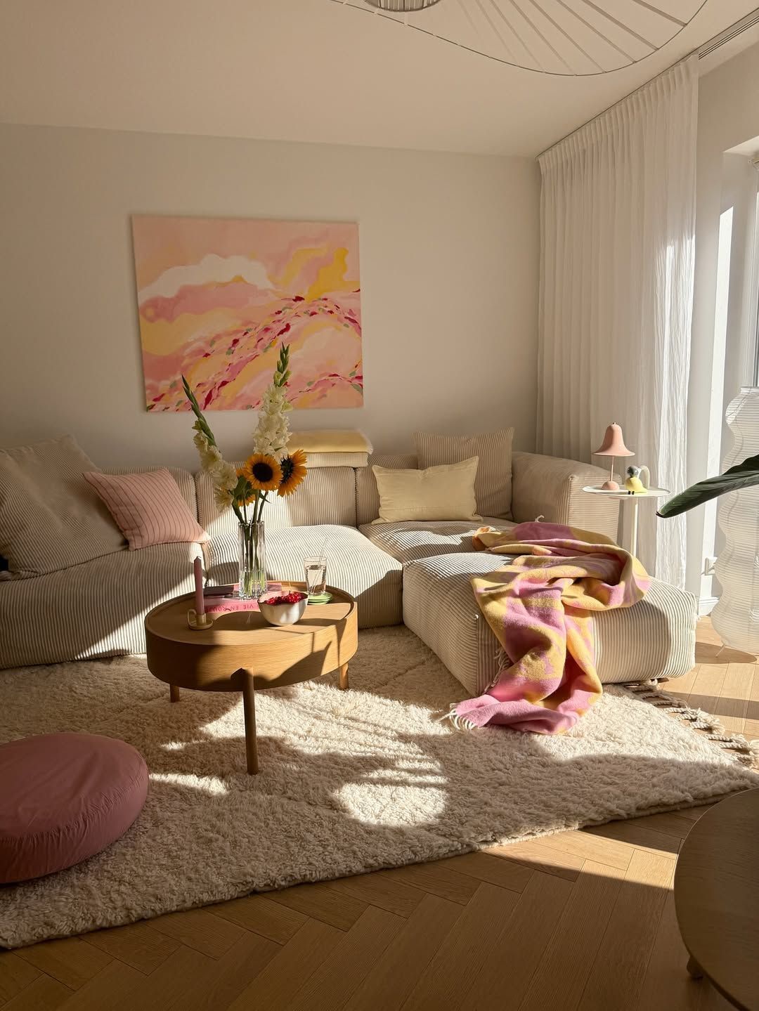 Cozy Living Room with Statement Art Wall